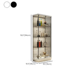 Fashion Black Clear Glass Tall Lit Display Cabinet Image - 17