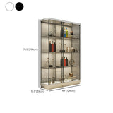 Fashion Black Clear Glass Tall Lit Display Cabinet Image - 18