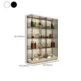 Fashion Black Clear Glass Tall Lit Display Cabinet Image - 19