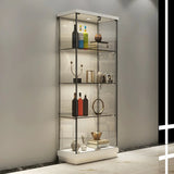 Fashion Black Clear Glass Tall Lit Display Cabinet Image - 4