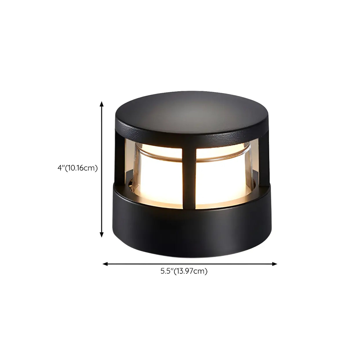 Fashion Black Column Metal Outdoor Pillar Table Lamp 