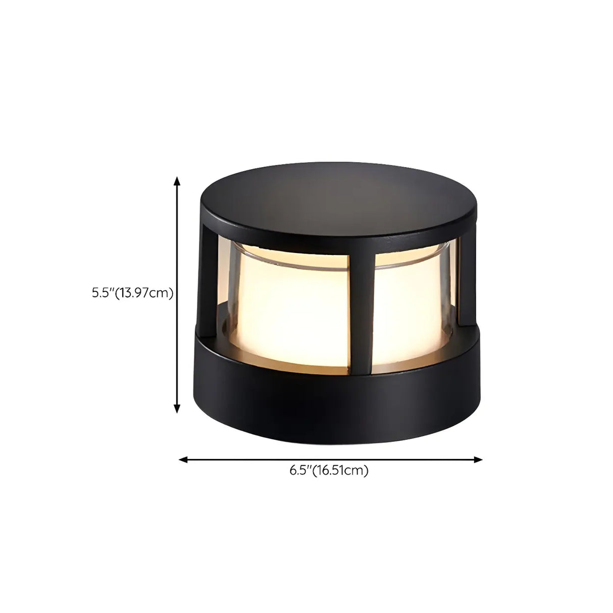 Fashion Black Column Metal Outdoor Pillar Table Lamp Image - 17