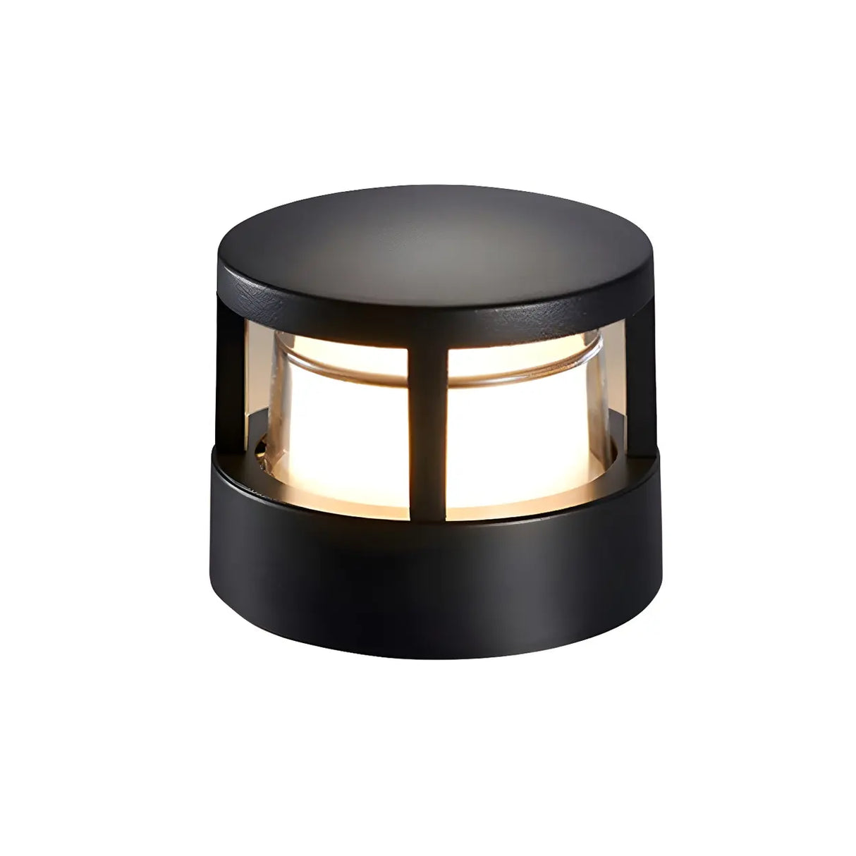 Fashion Black Column Metal Outdoor Pillar Table Lamp Image - 5