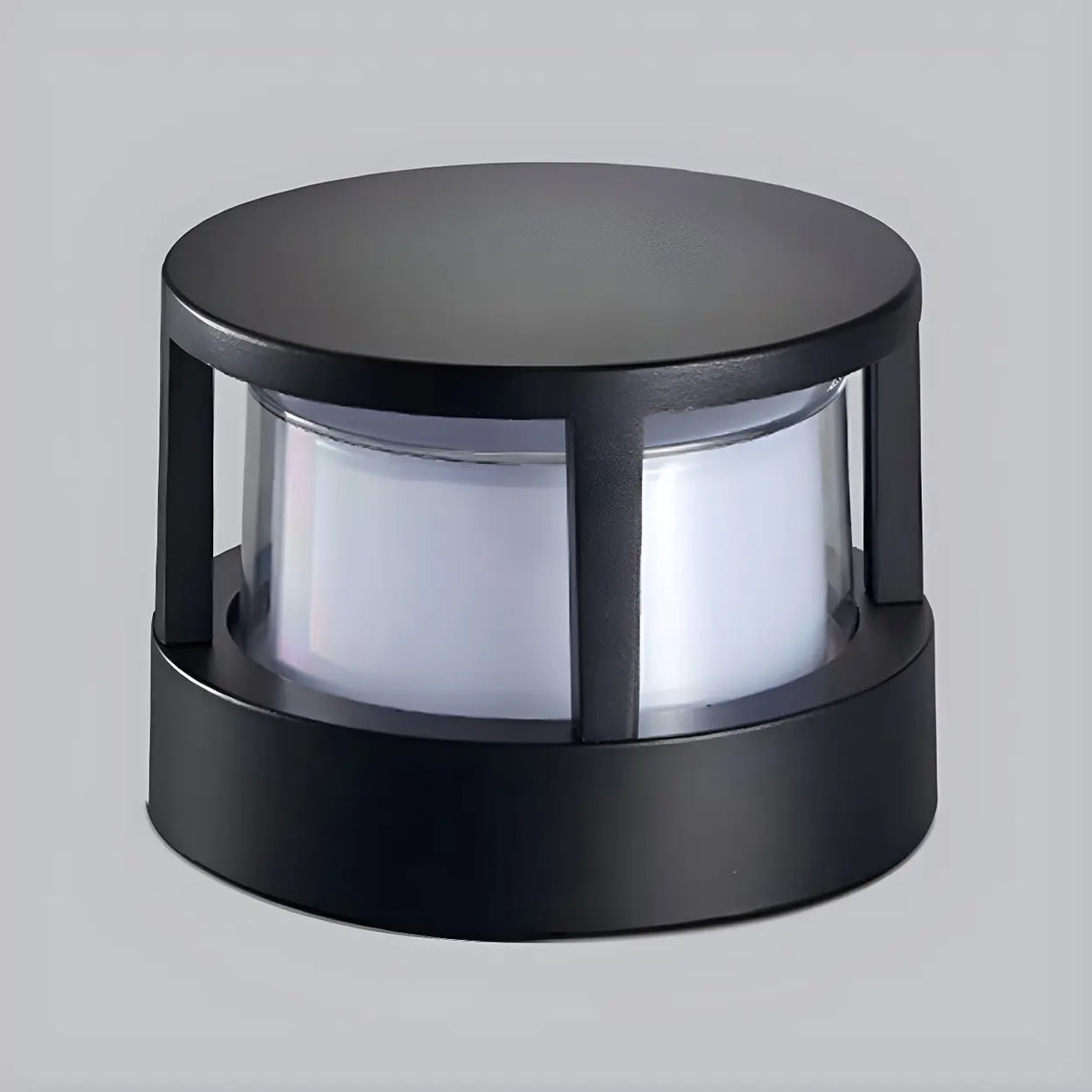 Fashion Black Column Metal Outdoor Pillar Table Lamp Image - 9