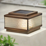 Fashion Bronze Square Glass Solar Outdoor Table Lamp Image - 1