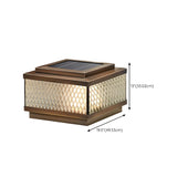 Fashion Bronze Square Glass Solar Outdoor Table Lamp Image - 11