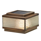 Fashion Bronze Square Glass Solar Outdoor Table Lamp Image - 5