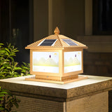 Fashion Chinese Style Solar Gold LED Post Outdoor Lamp Image - 1