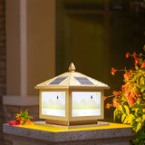 Fashion Chinese Style Solar Gold LED Post Outdoor Lamp Image - 15