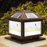 Fashion Chinese Style Solar Gold LED Post Outdoor Lamp Image - 17