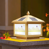 Fashion Chinese Style Solar Gold LED Post Outdoor Lamp Image - 4