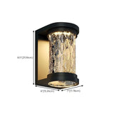 Fashion Column Glass Steel Outdoor Wall Lamp Black Image - 12