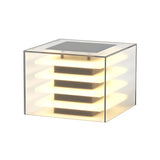 Fashion Cube Multi-Layer Design Glass Outdoor Post Lamp Image - 5