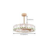 Fashion Feather Round Chandelier Ceiling Fan With Light #size