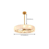 Fashion Feather Round Chandelier Ceiling Fan With Light Image - 24