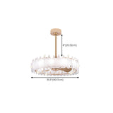 Fashion Feather Round Chandelier Ceiling Fan With Light Image - 26