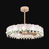 Fashion Feather Round Chandelier Ceiling Fan With Light Image - 7