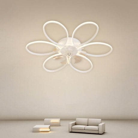 Fashion Flower Recessed Ceiling Fan with LED Light Image - 1