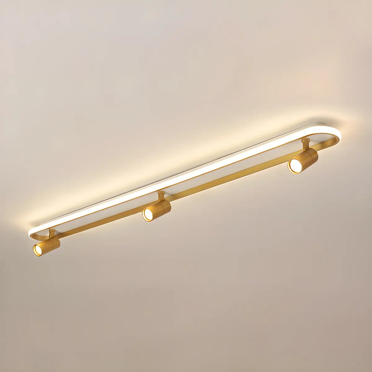 Fashion Gold LED Metal Flush Mount Fixed Track Light Image - 10