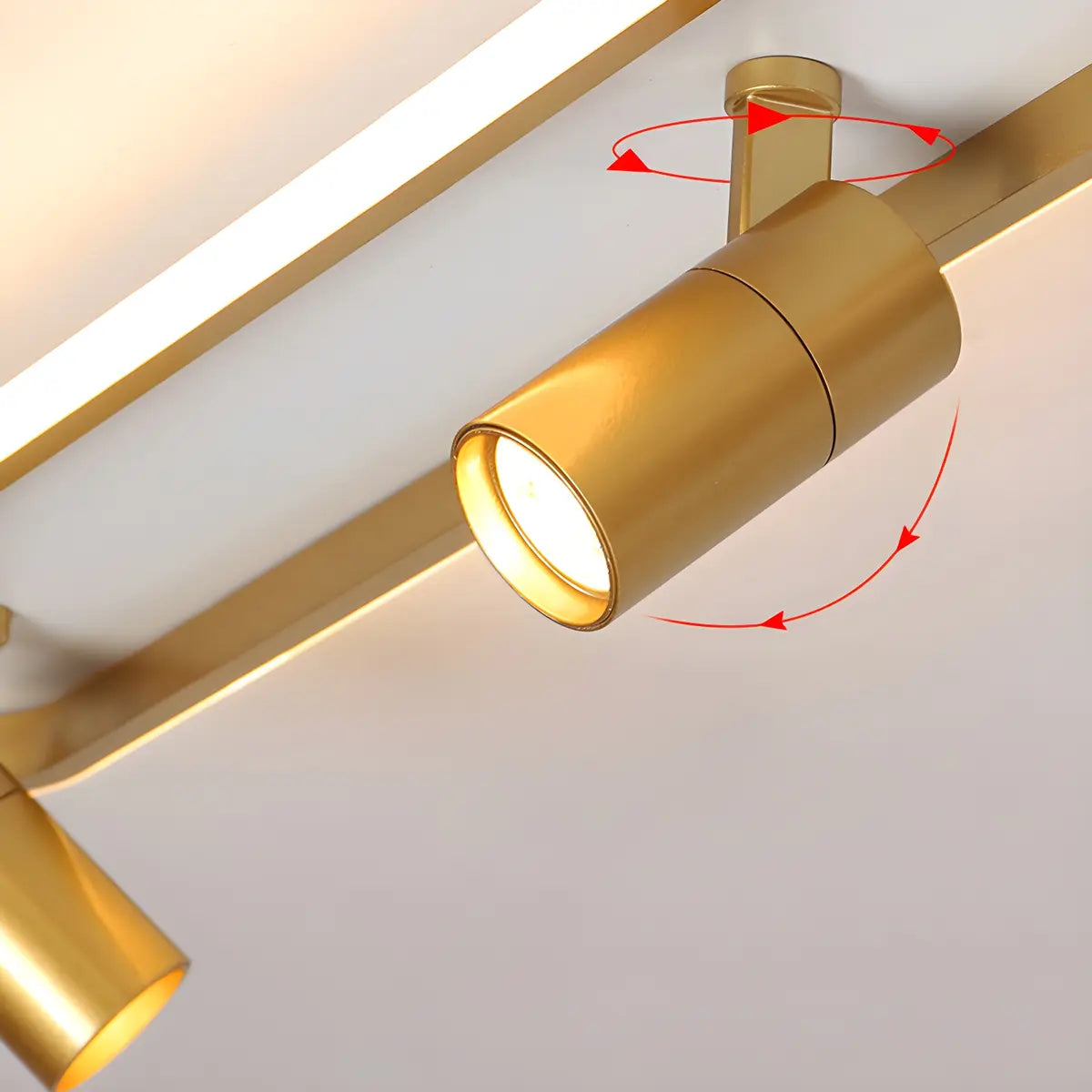 Fashion Gold LED Metal Flush Mount Fixed Track Light Image - 11