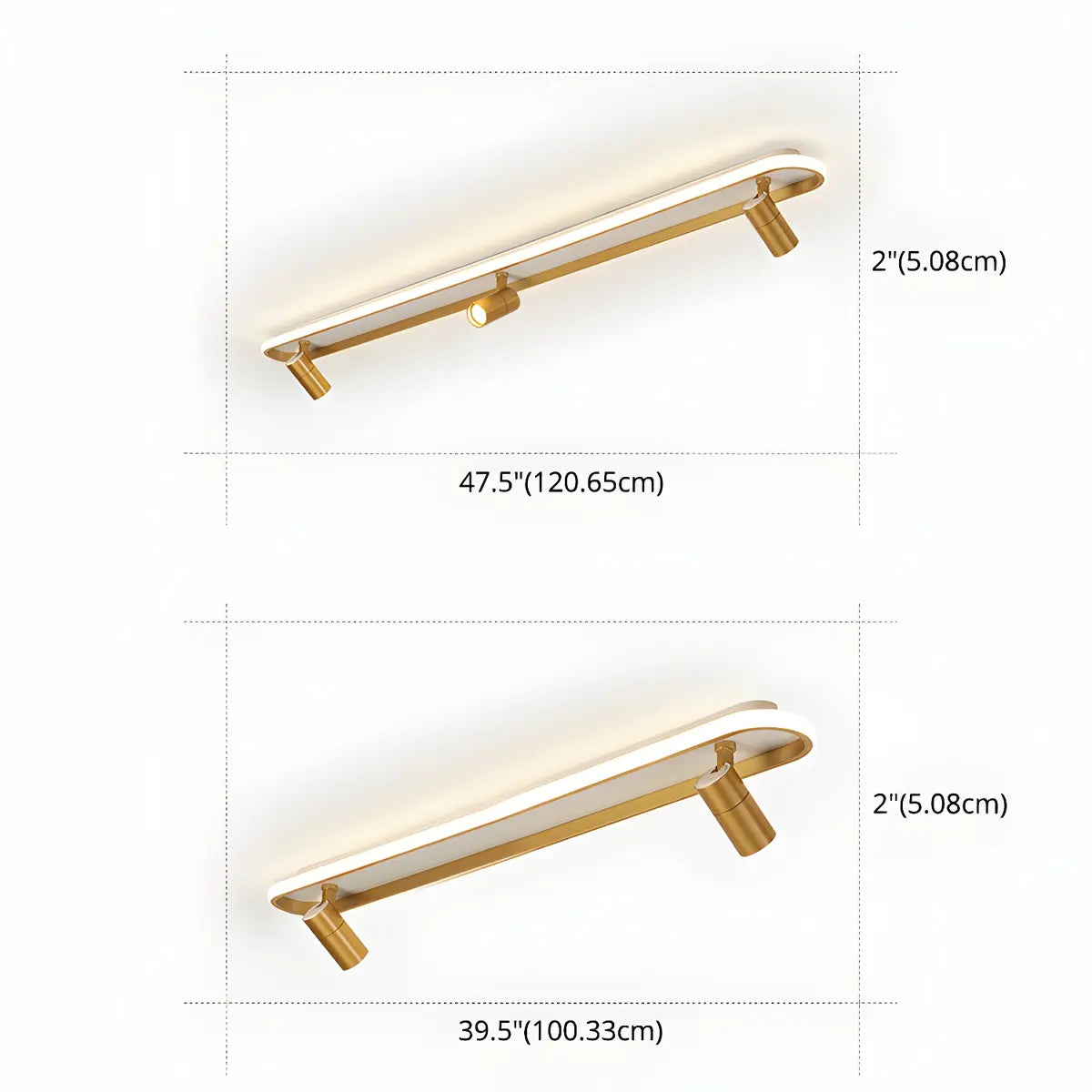 Fashion Gold LED Metal Flush Mount Fixed Track Light 