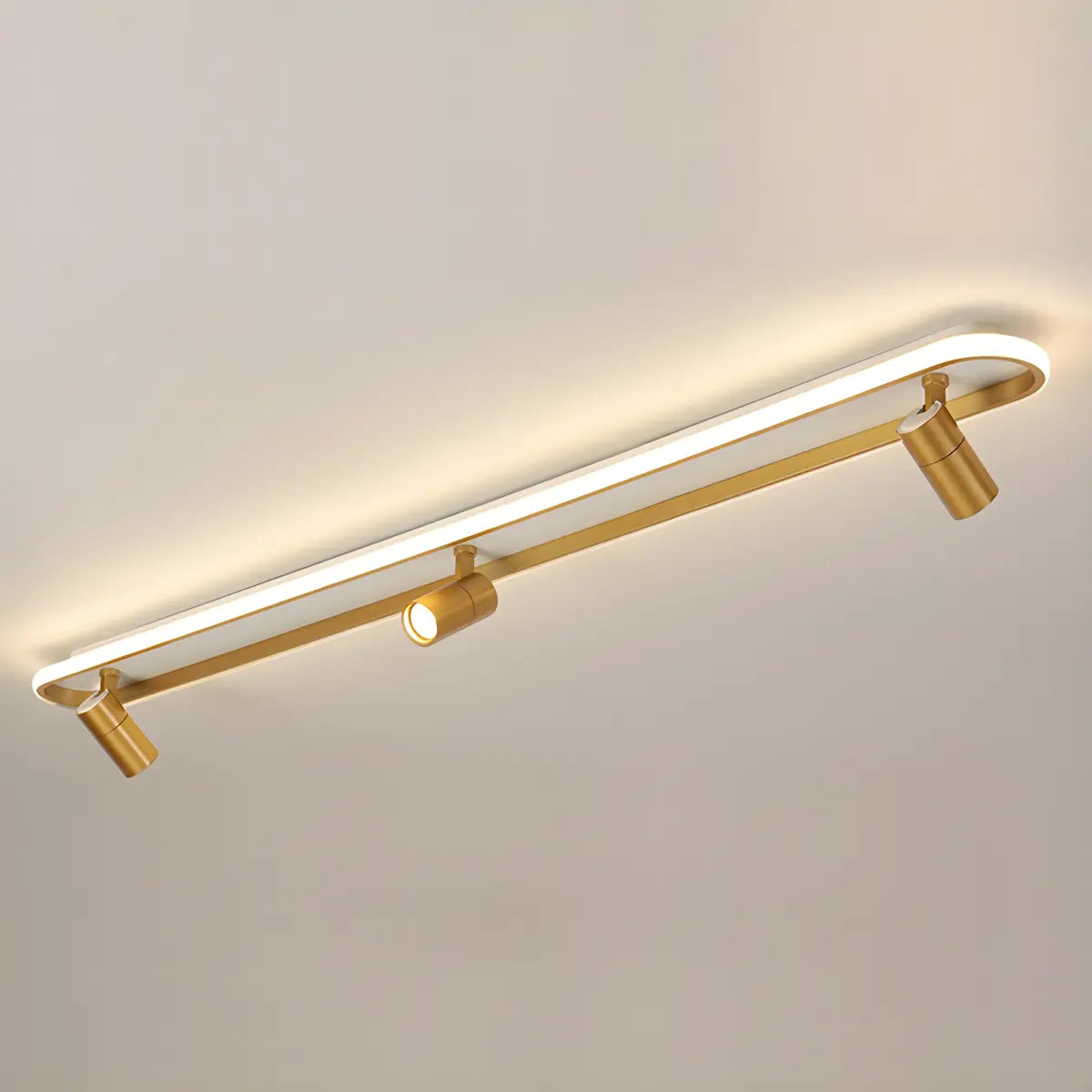 Fashion Gold LED Metal Flush Mount Fixed Track Light Image - 3