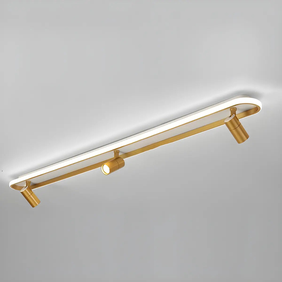 Fashion Gold LED Metal Flush Mount Fixed Track Light Image - 7