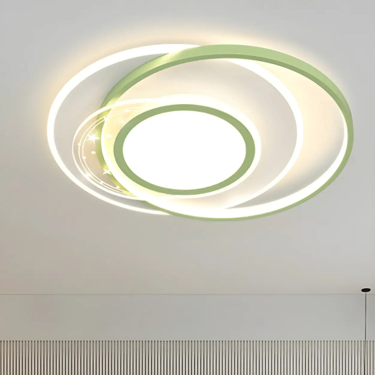 Fashion Green Circular LED Flush Mount Ceiling Light Image - 1