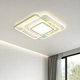 Fashion Green Circular LED Flush Mount Ceiling Light Image - 4