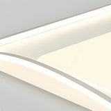 Fashion Large White Rectangle Wavy Flush Mount Light Image - 4