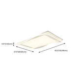 Fashion Large White Rectangle Wavy Flush Mount Light #size