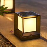 Fashion Minimalist Cube Solar Black Garden Outdoor Lamp Image - 1