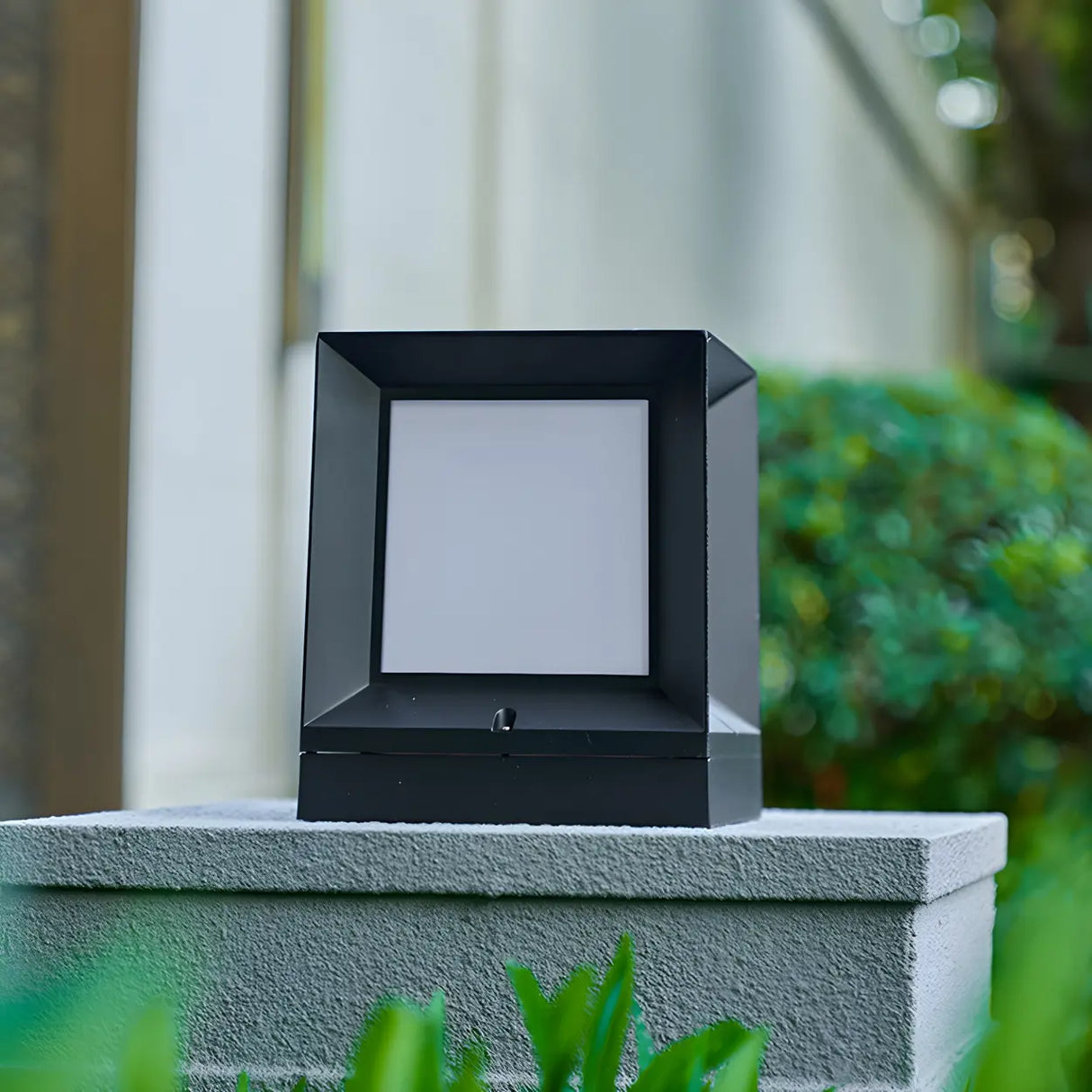 Fashion Minimalist Cube Solar Black Garden Outdoor Lamp Image - 12