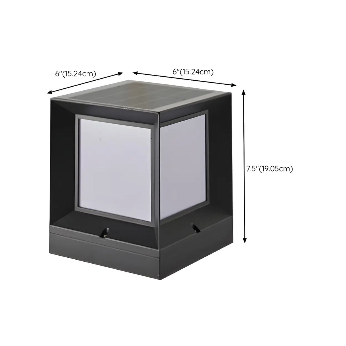 Fashion Minimalist Cube Solar Black Garden Outdoor Lamp 