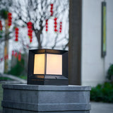 Fashion Minimalist Cube Solar Black Garden Outdoor Lamp Image - 3