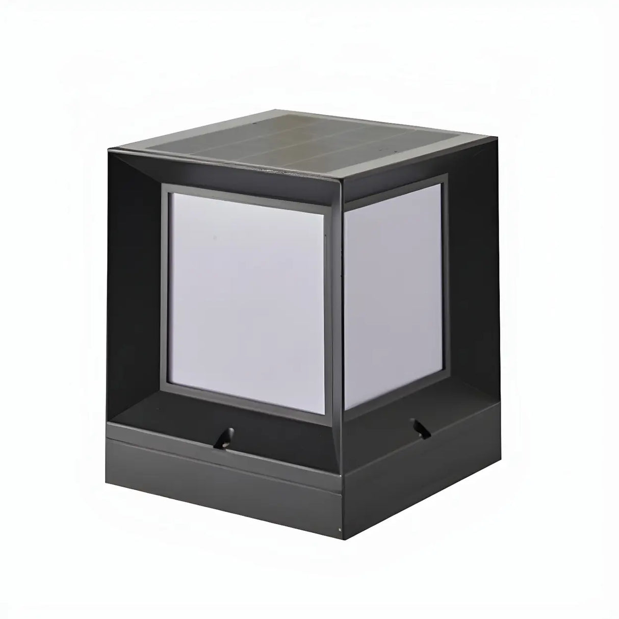 Fashion Minimalist Cube Solar Black Garden Outdoor Lamp Image - 6