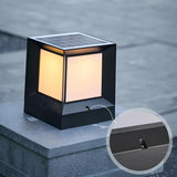 Fashion Minimalist Cube Solar Black Garden Outdoor Lamp Image - 9