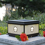 Fashion Solar Striped Square Lantern Outdoor Lamp Black Image - 13