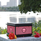 Fashion Solar Striped Square Lantern Outdoor Lamp Black Image - 16