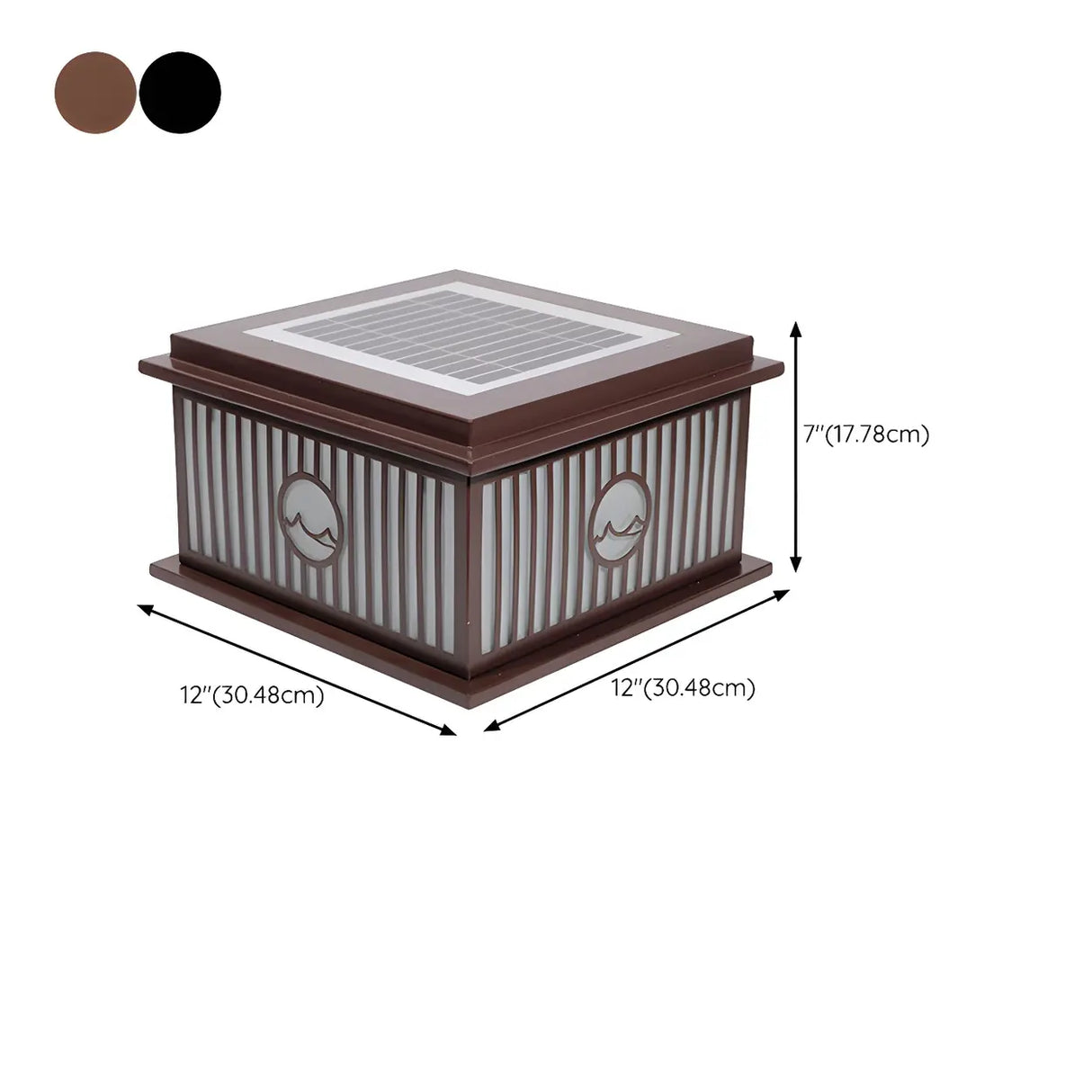 Fashion Solar Striped Square Lantern Outdoor Lamp Black Image - 19