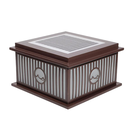 Fashion Solar Striped Square Lantern Outdoor Lamp Black Image - 2