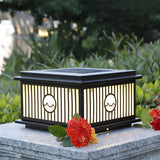 Fashion Solar Striped Square Lantern Outdoor Lamp Black Image - 5