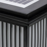 Fashion Solar Striped Square Lantern Outdoor Lamp Black Image - 8