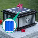 Fashion Solar Striped Square Lantern Outdoor Lamp Black Image - 9