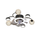 Fashion Spherical Metal Ring Ceiling Fan with LED Light Image - 10