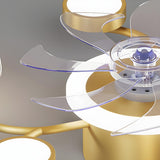 Fashion Spherical Metal Ring Ceiling Fan with LED Light Image - 12