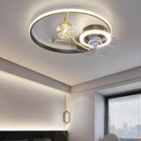 Fashion Spherical Metal Ring Ceiling Fan with LED Light Image - 16