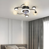 Fashion Spherical Metal Ring Ceiling Fan with LED Light Image - 6