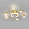 Fashion Spherical Metal Ring Ceiling Fan with LED Light Image - 7