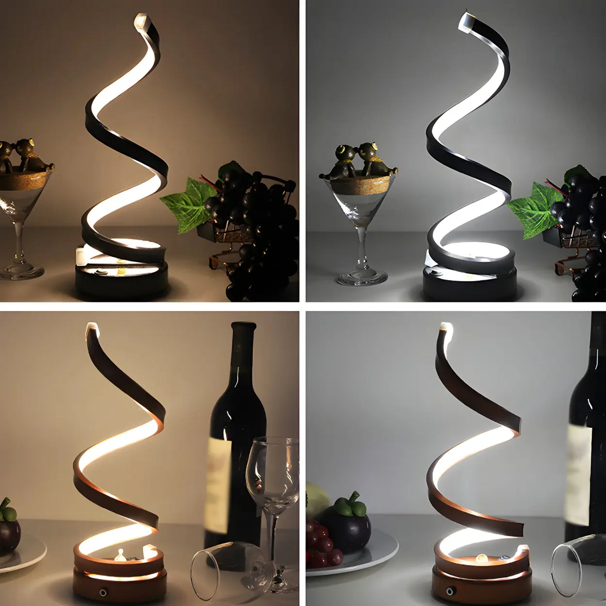 Fashion Spiral LED Metal Ambience Bedside Table Lamp Image - 19